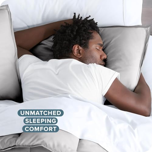 Image of Viewstar Premium Cotton Duvet Cover, Single Size 60x90 Inches, 300 Thread Count, Ultra-Soft, Wrinkle-Free, Cotton-Quilt /Comforter Zipper Cover (Light Grey)