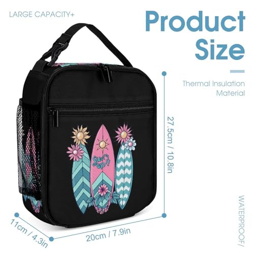 Beach Surfing 3 PCS Backpack Set Casual Daypack with Insulated Lunch Bag & Pencil Case4