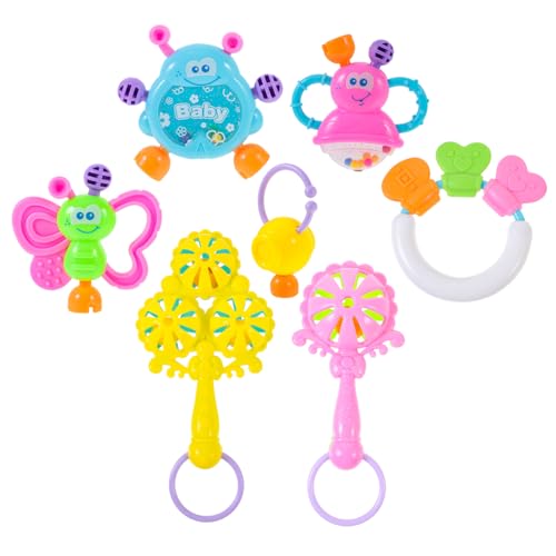 FOYTOKI 7個 ガラガラのおもちゃをなだめる ガラガラ音のおもちゃ 動物ガラガラのおもちゃ 赤ちゃんをなだめるおもちゃ ベビーラトル ガラガラおもちゃ 多目的ガラガラ Colorful