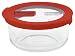 Pyrex No Leak Clear 4-Cup Round Food Storage with Red Cover