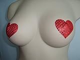 Womens Nipple Pasties Covers Red Hearts
