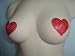 Womens Nipple Pasties Covers Red Hearts