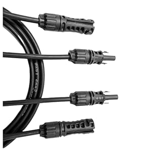 Stäubli Qabl Extension Cable 2 x 5 m 6 mm² Including Solar Plug Original MC4 Evo2 Photovoltaic and Solar Cable with Plug PV Solar Systems and Balcony Power Plants Solar Panel Extension (5 m)