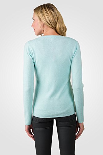 Image of JENNIE LIU Women's 100% Pure Cashmere Long Sleeve Pullover V Neck Sweater