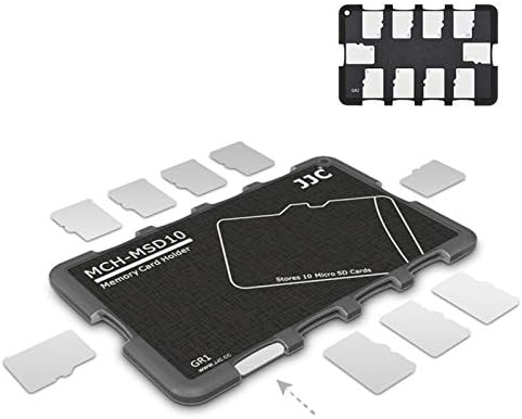 JJC 10 Slots Micro SD Card Case Holder Storage Organizer, Ultra Slim Credit Card Size Lightweight Portable TF MSD Memory Card Storage
