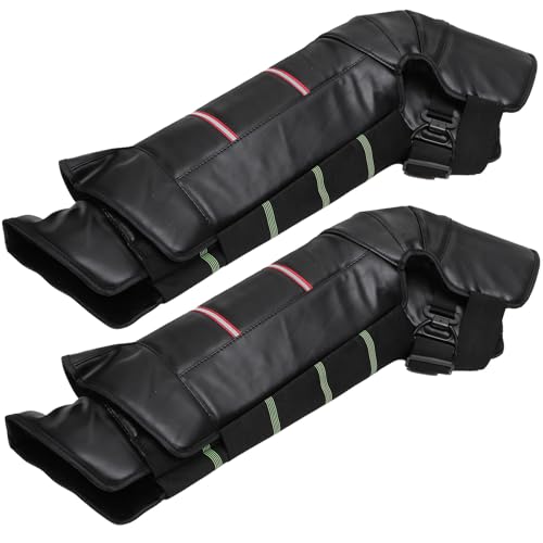 OUNONA Protector Térmico para Rodillas 2 Piezas Invierno Manga Motocicleta Resistente al Viento y Agua Tamaño Largo Acolchado Grueso para Ciclismo y Actividades al Color Aleatorio