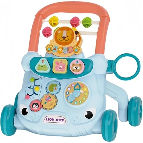 YFFYベビーウォーカー 手押し車 音楽付き 多機能 幼児用歩行学習 音楽付き トレーニング サポート ども 幼児 おもちゃ 知育玩具、感謝祭の男の子と女の子のためのアクティビティ センター発達ウォーカー 安定したベビーウォーカー (B)