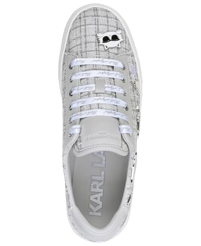 Image of Karl Lagerfeld Women's Cate Pins Tweed Lace up Sneaker