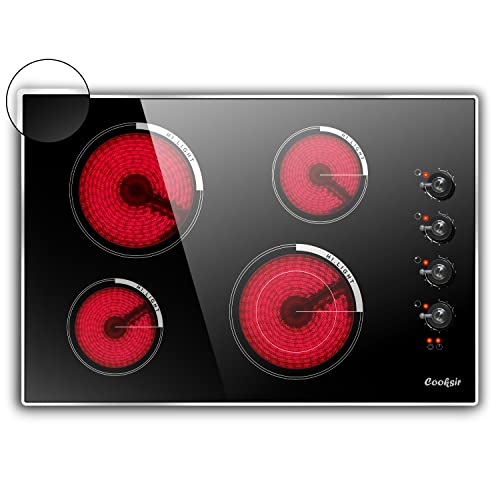 Cooksir Electric Cooktop 30 Inch, 7400W Builtin Electric Stove Top 4