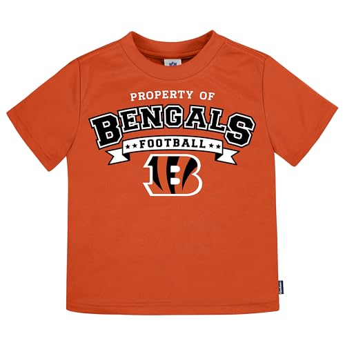 Gerber Unisex Baby NFL Short Sleeve Team Fan Tee Shirt, Pack of 3, Bengals, 2T - image 4
