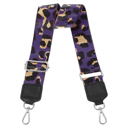 Image of uxcell Wide Shoulder Strap, 5cm Adjustable Purse Strap Replacement Crossbody Strap for Shoulder Bag Wallets, Purple, Silver Square Mouth Buckle