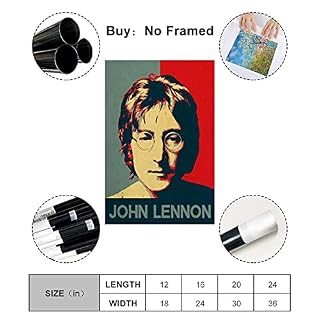 Alternative view of John Lennon Classic Rock Poster sur toile et décoration murale 30 x 45 cm