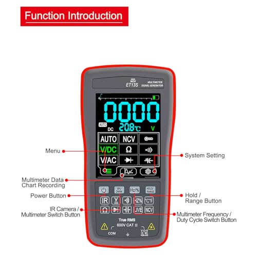 Hyuduo Cámara de Imagen Térmica, Multímetro 9999 Contajes resolución IR 192x192, Pantalla táctil IPS de 2.8 pulgadas, Diagnóstico eléctrico y mecánico miniatura 5
