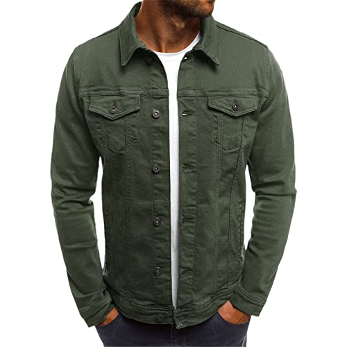 Veste en jean tendance pour homme coupe ajustée manches longues XXXL