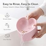 Pink Ceramic Raised Cat Bowls, Tilted Elevated Food or Water Bowls, Stress Free, Backflow Prevention, Dishwasher and Microwave Safe, Lead & Cadmium Free - Image 4