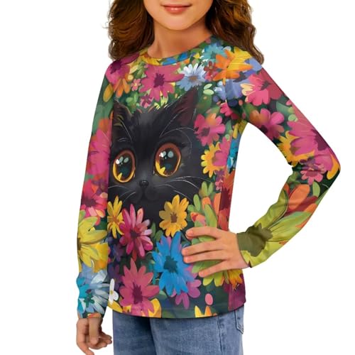 T Shirts for Girls Long Sleeve Tees Lightweight T-Shirts Casual Tops Comfy T Shirt Elastic Blousese2