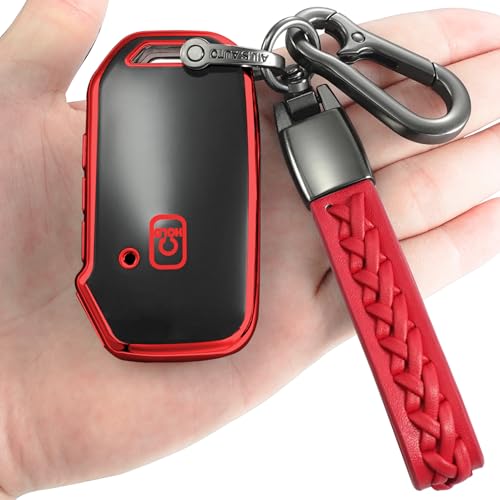 Coque pour clé Kia rouge en TPU souple compatible Cerato Ceed Forte Niro Sorento