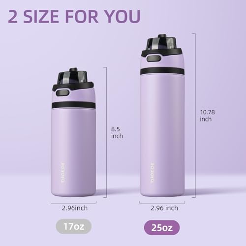 Image of BJPKPK 25oz Insulated Water Bottle with Straw Lid & Handle, Stainless Steel | Leak-Proof 2-in-1 Straw & Spout Lid, BPA-Free Vacuum Insulated Bottle Fits Cup Holders for Gym, Office, Travel & Outdoor