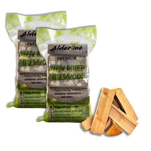 Alderline Kiln Dried Firewood Logs for Fireplace, Firepit, Chiminea, Campfires, Pizza Ovens and More, 25cm