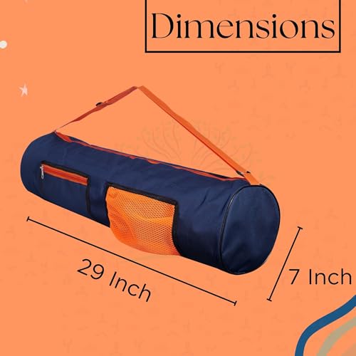 Image of Yoga Mat Cover Bag with Adjustable Shoulder Strap Waterproof Yoga Mats Carry Bags fit for 4mm to 8 mm Yoga Mat for Women and Men Zipper Mats Bag's for Meditation Mat (Blue-Orange)