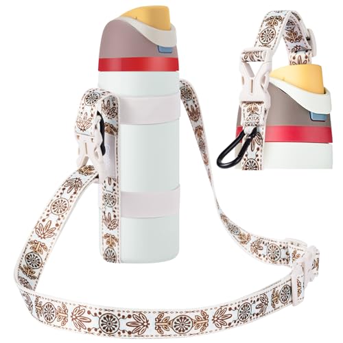 EasyAcc Water Bottle Holder Strap Sling, for Owala FreeSip 24 32 40 oz, Hydro Flask, Cirkul, Yeti, Stanley Flip, Universal Water Bottles, with Carabiner, for Walking Curise Travel (Bottle Excluded)