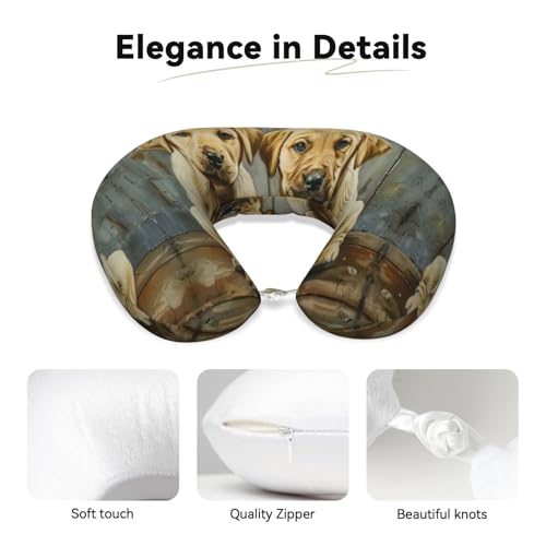 Almohada de viaje cuello con funda negra ajustable miniatura 4