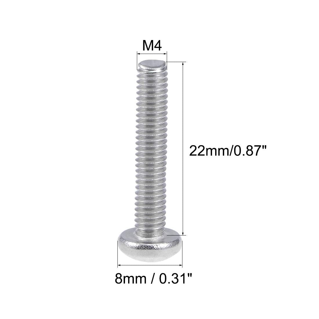 TOP-VIGOR 30Pcs Cross Pan Head Machine Screws, M4x22mm Phillips Round Head Screws Bolts for Machinery Furniture, Car - Image 2