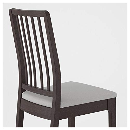 Discount Seller EKEDALEN Silla marrón oscuro, Ramna gris claro, 43 x 51 x 95 cm, duradera y fácil de cuidar, sillas tapizadas, sillas de comedor, sillas, muebles, respetuoso con el medio ambiente Cover
