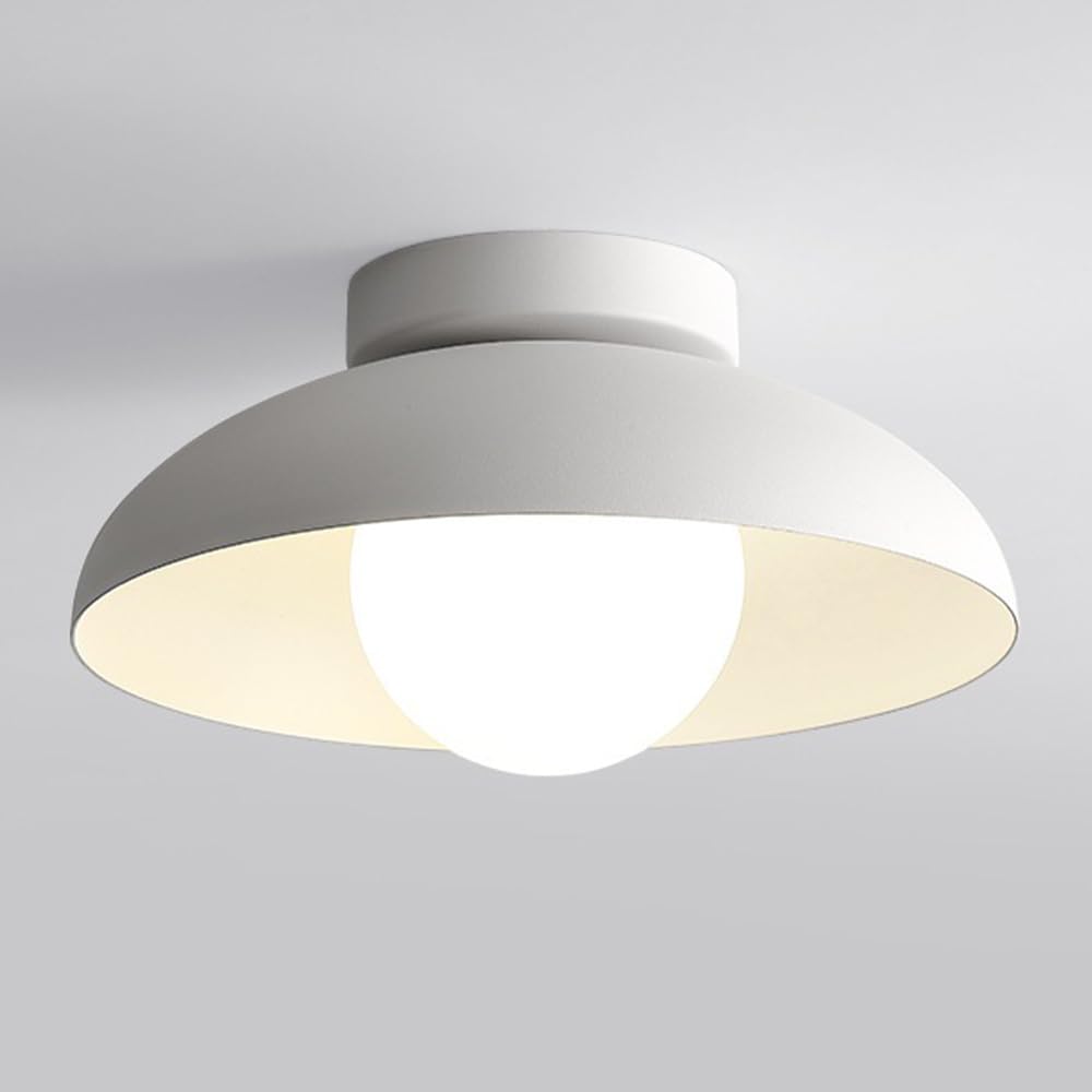 Jadssox Nordic biała lampa sufitowa kopułkowa lampa sufitowa do montażu podtynkowego kula blisko lamp sufitowych z białą szklaną kulą G9 lampy wiszące do sypialni oprawa oświetleniowa do przedpokoju