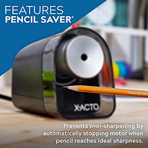 X-Acto Pencil Sharpener, Xlr Electric Pencil Sharpener, Colored Pencil Sharpener For Artists, Powerful, Compact Small Pencil Sharpener, Black, 1 Count #TOP2