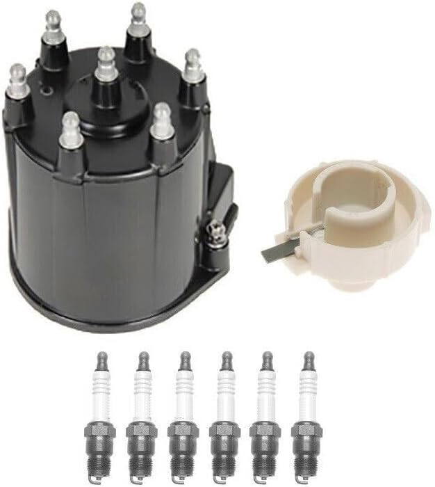 Replacement Distributor Rotor Cap and .035" Spark Plugs Kit for GMC Typhoon 4.3L V6