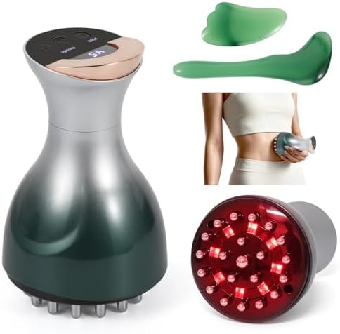 HOMEPAC Lymphatic Drainage Massager with Gua Sha & Meridian Stick, Anti-Cellulite Body Sculpting Massage Tool for Legs, Arms, Belly & Face, Cordless Handheld for Relaxation & Circulation