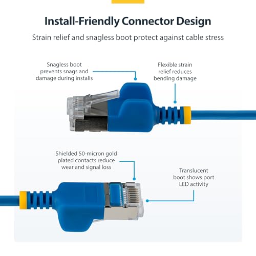 Câble Ethernet Cat6a FTP StarTech bleu avec connecteur sans accroc