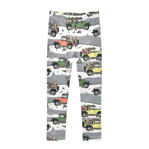 Christmas Jeeps Girls Leggings Size 7-8 Winter Soft Comfortable Girls Running Pants Elastic Printed Yoga Pants for Kids Dance Workout Sports