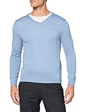 gant pullover herren schurwolle Made in Europe Maerz Herren V-Ausschnitt Pullover, Dyson Blue, 48