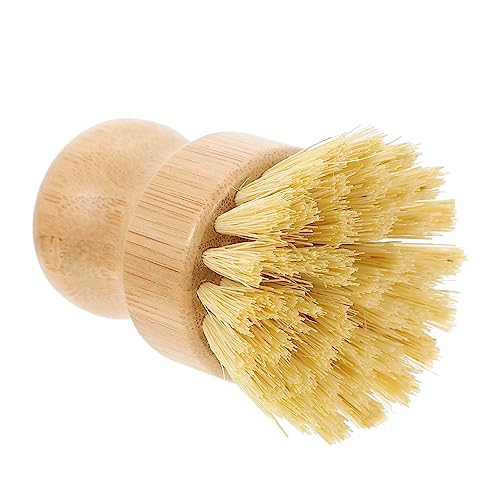 Gatuida Cepillo de Bambú Multifunción para Verduras y Ollas Cerdas Resistentes y Densas Accesorio Doméstico Versátil para Cocina y Baño Mango Corto Ergonómico