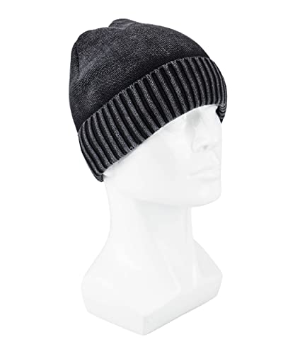 Levi's Classic Warm Winter Knit Beanie Cap Fleece Lined For Men And Women Beanie Hat, Acid Black, One Size #TOP5