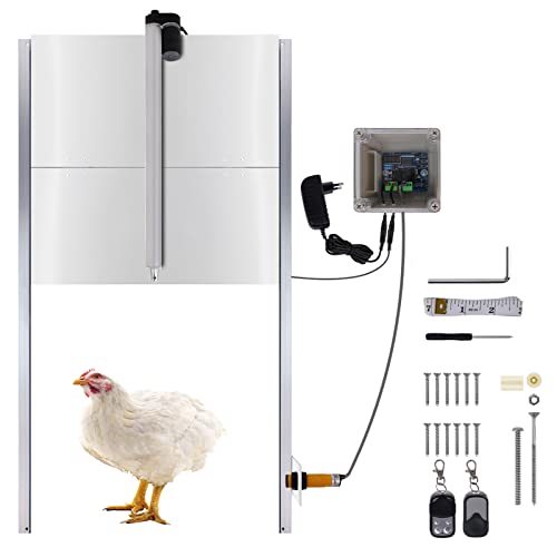 YRHome Automatische Hühnerklappe Hühnertür mit Schieber Türöffner Hühnerstall Timing Hühnerstalltor mit Lichtsensor…