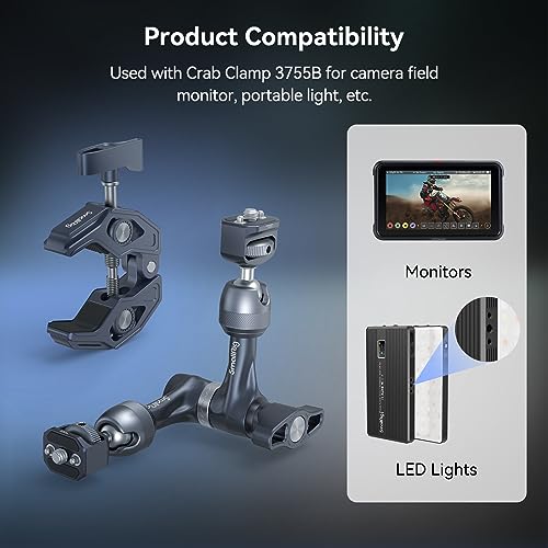 Image of SmallRig 7 inch Rosette Magic Arm, Camera Monitor Mount with 1 /4 inch-20 Screws and Anti-Twist Pins, Max Load Capacity 3.5kg, for Cameras, Monitors, LED Lights and Phones - 4194