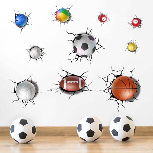 Set de 9 vinilos de fútbol 3D impermeables miniatura 1