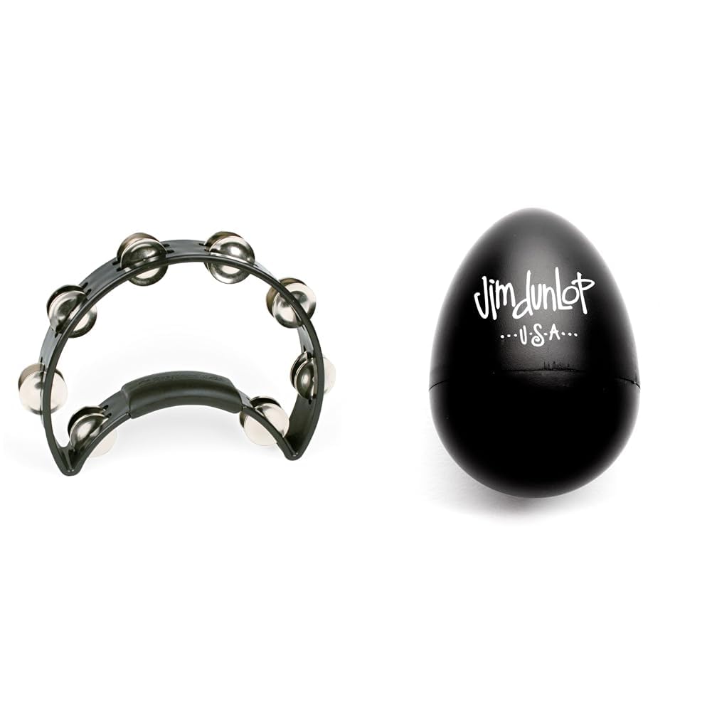 RhythmTech RT1010 Tambourine and 2-Pack Jim Dunlop Egg Shakers