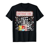 Movie Night Birthday Party Pajama Slumber Popcorn Cinema T-Shirt