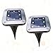 TEHAUX 8-LED Solar Buried Lights Waterproof Outdoor LED Lighting Tool for Garden 2-Pack Solar Lamps for Pathway and Patio Decoration