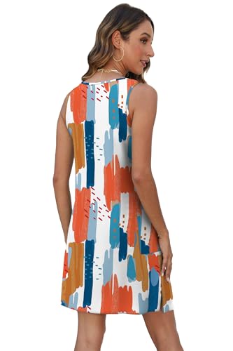 Image of BKRIVE Coverup Summer Dresses for Women 2026 Eyelet Casual Loose Sleeveless Sundresses Tank Dresses with Pockets