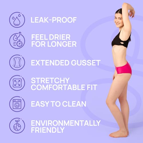 Period Swimwear - Menstrual Leakproof Bikini Bottoms - Mid Waisted Swim Bottoms for Teens, Girls, Women3
