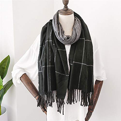 Écharpe patchwork rose et poncho à carreaux en faux cachemire pour femme