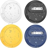 SPGUARD 4er Pack Versteckte Apple Airtag Hülle Kinder, wasserdichte Silikon-Schutzhülle mit Sicherheitsnadeln für Kinder, Senioren, Haustiere, Kleidung, Rucksack, Gepäck (Schwarz/Weiß/Gelb/Blau)