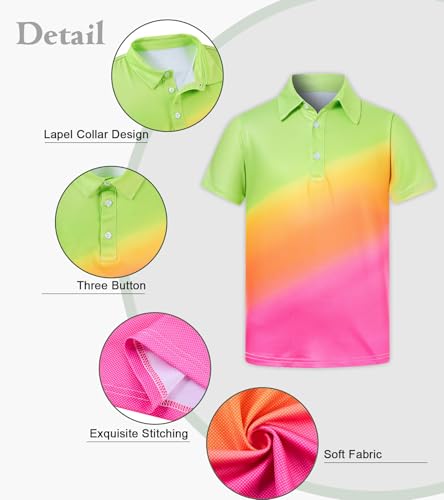 Image of uideazone Boys Polo Shirts Dry Fit Performance Golf Short Sleeve Casual School Uniform Size 5-14