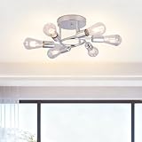 【Platzsparend & Vielseitig】Halbbündige Deckenmontage spart Raumhöhe und sorgt dennoch für großzügige Ausleuchtung；perfekt für Wohnzimmer, Schlafzimmer, Esszimmer, Flur/Diele sowie Küche。
