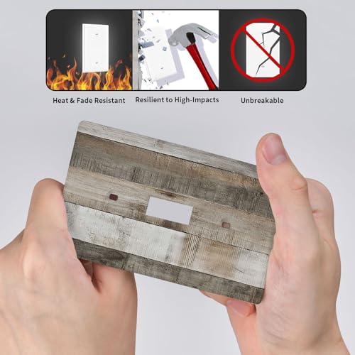Placa de pared lavable estilo madera retro para proteger enchufes de cocina 6